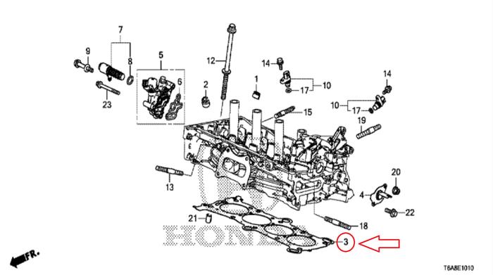 Packing Paking Head Mesin Silinder Cylinder Head Honda Oydssey Accord Cr 2015 2016 2017 2018 2019 Original Original asli Ori