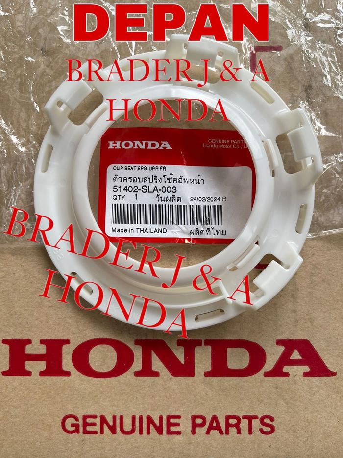 Plastik Tatakan Karet Per Shockbreaker Depan Brio Satya Jazz Ge8 City Gm2 Freed Mobilio Brv Gen 1 Dg1 Crz 2008 2009 2010 2011 2012 2013 2014 2015 2016 2017 2018 2019 2020 2021 2022 2023 2024 Honda 51402-Sla-003 Clip Seat Rubber Spring Shock Absorber Original asli Ori